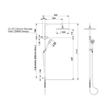 Load image into Gallery viewer, Greens Twin Rail Shower Brushed Brass