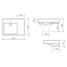 Load image into Gallery viewer, Caroma Liano Nexus 600 Right Hand Shelf Wall Basin - White