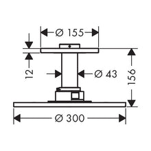 Load image into Gallery viewer, Axor 300 1Jet Ceiling Shower with Ceiling Connector Brushed Brass