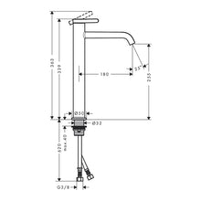 Load image into Gallery viewer, Axor One 260 Lever Handle Tall Basin Mixer c/w Pop-Up Waste Polished Gold Optic