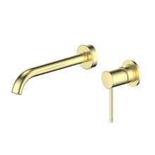 Load image into Gallery viewer, Greens Gisele Wall Basin Mixer with Back Plate Brushed Brass