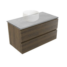 Load image into Gallery viewer, Evolve Bare 900 2 Drawer Wall Hung Vanity with Grey Concrete Flat Vanity Top