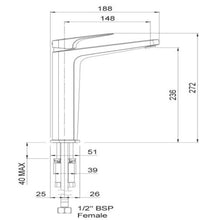 Load image into Gallery viewer, Waipori Hi-Rise Basin Mixer Matte Black