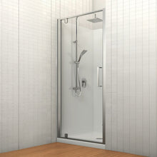Load image into Gallery viewer, Milano 1000 Alcove Side Recess Centre Waste Shower Metallic Frame Pivot Door