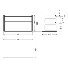 Load image into Gallery viewer, Novara 900 2 Drawer Wall Hung Vanity Green Slate