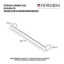 Load image into Gallery viewer, Heirloom Strata Annex 632mm Heated Towel Rail Brushed Nickel