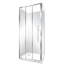 Load image into Gallery viewer, Symphony Aquero 1000x900 Flat Wall 3 Stacker Door Shower Enclosure Silver