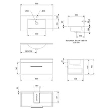 Load image into Gallery viewer, Clearlite Cashmere Valley 900 1 Drawer Wall Vanity Ultra Gloss