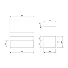 Load image into Gallery viewer, Cashmere Pro 900 Open Shelf Vanity Rural Oak with Matt White Solid Surface Benchtop