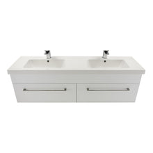 Load image into Gallery viewer, Newtech Citi 1200 2 Drawer Double Bowl Wall Vanity Gloss White