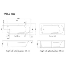 Load image into Gallery viewer, Kahlo Drop in Bath With Frame