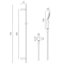 Load image into Gallery viewer, Como Square Slide Shower Brushed Nickel