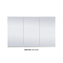 Load image into Gallery viewer, 1200 Dante Plus 3 Door Mirror Cabinet Woodgrain with Black Handles