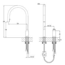 Load image into Gallery viewer, Doppia Bench Mount POS Kitchen Mixer Brushed Nickel