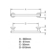 Load image into Gallery viewer, Europa Plus 600 Single Towel Rail Chrome