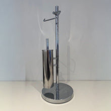 Load image into Gallery viewer, Eco Style Freestanding Toilet Roll Holder And Toilet Brush Chrome