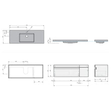 Load image into Gallery viewer, Haven 46 1200 Wall Hung Vanity + Dante Plus 1200 Mirror Cabinet SET Charred Oak