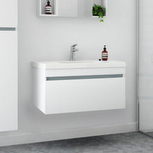 Load image into Gallery viewer, 700 Haven 1 Drawer Wall Hung Vanity Sussy Top Black Wilderness Woodgrain