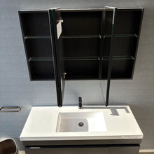 Load image into Gallery viewer, Haven 46 1200 Wall Hung Vanity + Dante Plus 1200 Mirror Cabinet SET Charred Oak