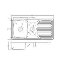 Load image into Gallery viewer, IKON Diamond 1 & 1/2 Sink & Drainer Satin