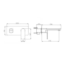 Load image into Gallery viewer, Elementi Ion Wall Basin Mount Mixer Matte Black