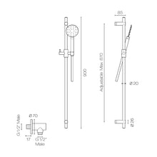 Load image into Gallery viewer, Buddy 1 Function round slide shower Matt White
