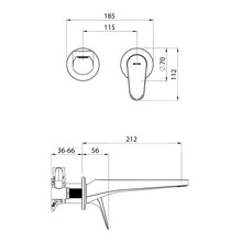 Load image into Gallery viewer, Maku Wall Mount Single Lever Mixer c/w Spout Chrome