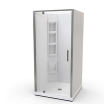 Load image into Gallery viewer, Millennium 1000 3 Sided Left Hand Moulded Wall Centre Waste Satin Frame Shower Enclosure