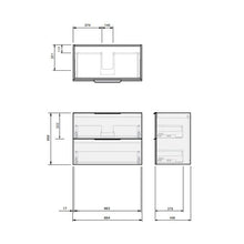 Load image into Gallery viewer, St Michel Misura 50 900 2 Drawer Wall Vanity White Satin with Cherry Pie Top