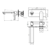 Load image into Gallery viewer, Elementi Nevis Wall Mount Basin Mixer Matte Black