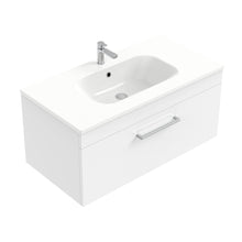 Load image into Gallery viewer, Newtech Citi 900 1 Drawer Centre Bowl Wall Hung Vanity Gloss White