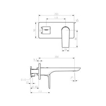 Load image into Gallery viewer, Voda Olympia Wall Mount Basin Mixer Brushed Gunmetal