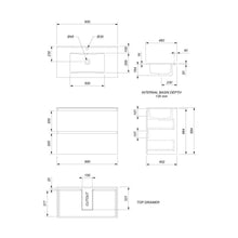 Load image into Gallery viewer, Clearlite Pinnacle Valley 900 Double Drawer Wall Vanity White Melamine