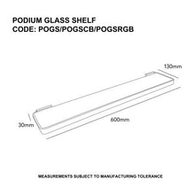 Load image into Gallery viewer, Heirloom Podium Glass Shelf Black trim with Chrome bracket