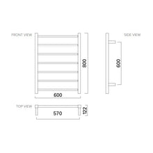 Load image into Gallery viewer, Newtech Quadro 800x600 Square 7 Bar Heated Towel Rail Gunmetal