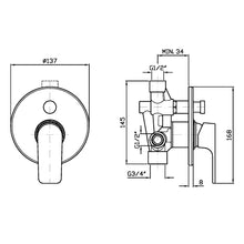 Load image into Gallery viewer, Zucchetti Wind Diverter Shower Mixer Chrome