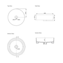 Load image into Gallery viewer, Sleek Round Ceramic Counter Top Basin - Gloss White