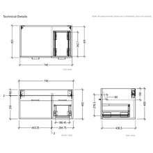 Load image into Gallery viewer, Newtech Qube 750 Wall Hung Vanity Planked Urban Oak