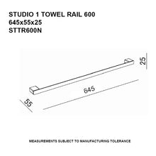 Load image into Gallery viewer, Studio 1 Noir Towel Rail 600