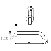 Load image into Gallery viewer, Gisele Bath Spout Brushed Brass