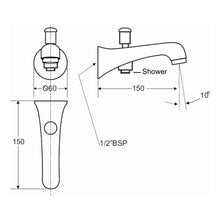 Load image into Gallery viewer, Classic Diverter Bath Spout 150mm Chrome