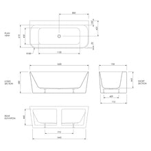 Load image into Gallery viewer, Athena Contro 1600 Back To Wall Bath with Upstand