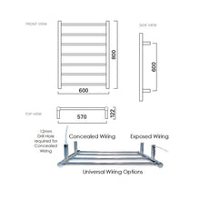 Load image into Gallery viewer, Evoke 7-Bar Heated Towel Rail Gunmetal