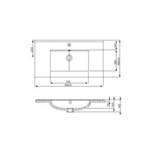 Load image into Gallery viewer, 900 Brookfield 1 Drawer Wall Hung Vanity Gloss White with Clasico Top