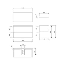 Load image into Gallery viewer, 900 Pinnacle Pro Single DrawerOpen Shelf Wall Hung Vanity - Ultra Gloss White