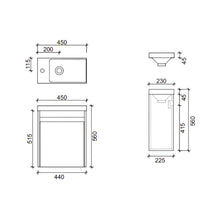 Load image into Gallery viewer, Stilo Piccolo 450 1 Door Wall Hung Vanity Satin White