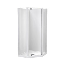 Load image into Gallery viewer, Clearlite 900 Angle Flat Wall Shower Enclosure White Sierra Angle Corner 2 Sided Pivot Door Acrylic Wall Shower
