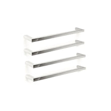 Load image into Gallery viewer, Tranquility Set of 2 Square Single Bar Heated Towel Rail Polished Stainless