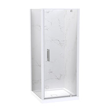 Load image into Gallery viewer, Soul 900 2 Sided Tile Centre Waste White Frame Shower Enclosure