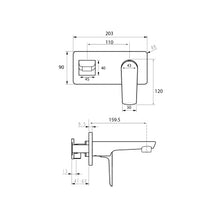 Load image into Gallery viewer, Foreno North Wall Mount Basin Mixer Black